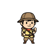 funny cartoon farmer with hat
