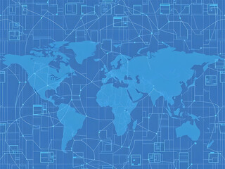 blue world map