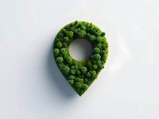Find nature location green forest map pin gps navigation eco tourism travel concept