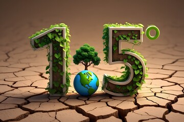 Global warming awareness climate change environmental issues one point five degrees limit