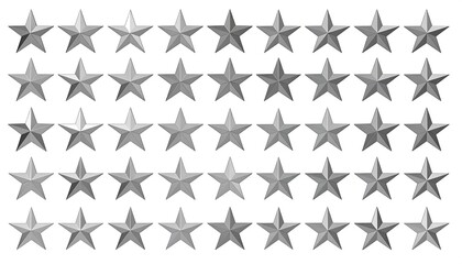 Many gray stars on white background