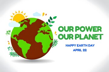 Happy earth day april celebrate environmental awareness planet earth power recycle