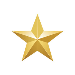 Obraz premium Isolated Golden Star Rendering Shining Five Point Symbol or Decoration