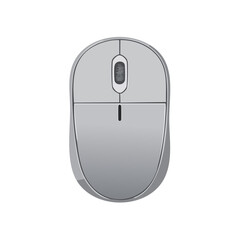 Gray Computer Mouse Illustration: Wireless Technology, Scroll Wheel, Navigational Tool