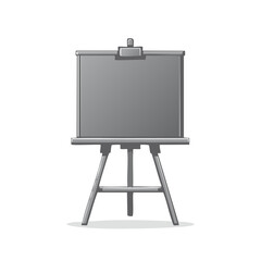 Isolated gray artist easel illustration ready for canvas drawing art presentation