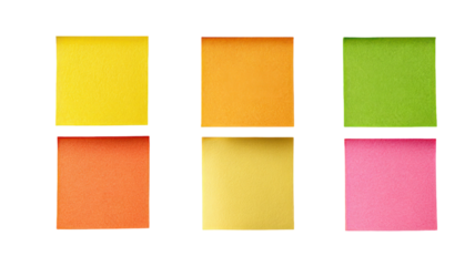 Colorful Sticky Notes on transparent background for Office or Personal Use and Organization
