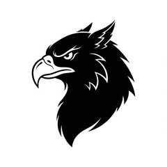 Fototapeta premium Animal Head Silhouette Vector Mascot on White Background