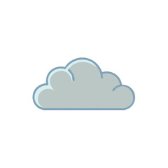 Fototapeta premium Stylized gray cloud icon isolated against a white background for graphics design