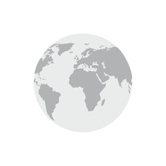 Globe of world continents and oceans in earth tone shades on a light backdrop