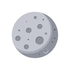 Fototapeta premium Stylized Moon Illustration with Craters and Grey Color Palette for Space or Science Concepts
