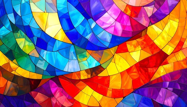 Vibrant stained glass abstract design
