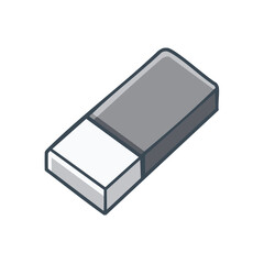 Fototapeta premium Illustration of a gray and white eraser for school supplies or office correction tool