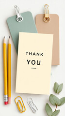 Appreciation card for teachers with school supplies and copy space for design