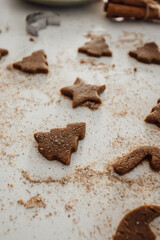 Christmas vertical banner with homemade gingerbread cookies.