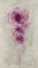 Fototapeta premium Abstract purple flower watercolor painting, ethereal background, artistic expression, suitable for meditation or spiritual themed designs