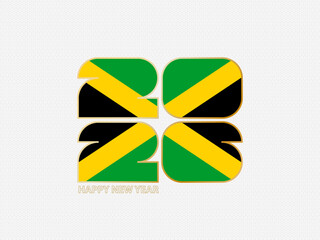 Obraz premium Abstract numbers 2026 with flag of Jamaica.