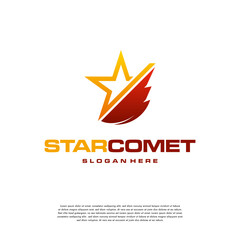 Star Comet logo designs concept vector,  Simple Star logo element