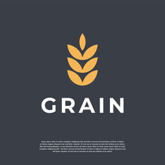 Fototapeta premium Simple Luxury Grain wheat logo concept, Agriculture wheat Logo Template vector icon
