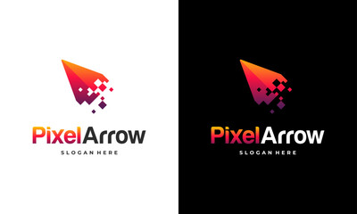elegant Pixel Arrow logo template, Fast Cursor logo designs concept, Pixel Cursor logo template