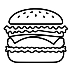 One line art burger silhouette