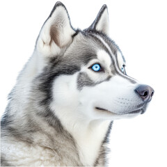 Obraz premium Majestic Siberian Husky with Striking Blue Eyes in Profile View