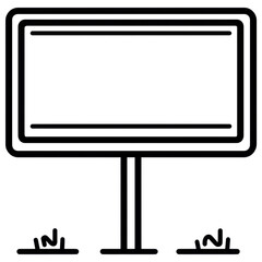 Fototapeta premium Empty Billboard on Simple Stand for Advertising and Promotions Use