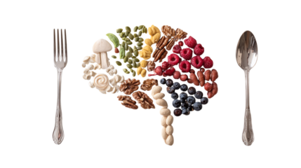 Mindfulness eating concept isolated on transparent background 