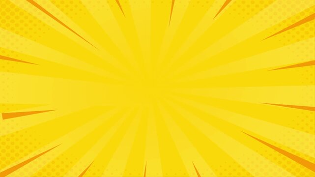 Comic background animation | Expression balloon pop art style 4k video Animation | 4k animated radial rays and dots pattern | Motion graphics and digital composition | Vintage pop art background
