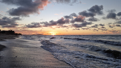Sunset over the Jericoacoara beach, Ceara, Brazil