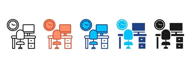 Office Icon Set Multiple Style Collection