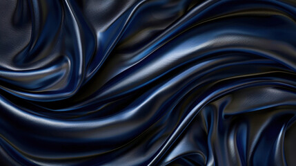 Obraz premium Dark blue flowing wave background with glossy depth creates luxurious and elegant atmosphere. smooth texture and rich color evoke sense of sophistication and style