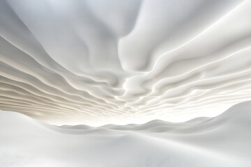 Obraz premium Serene white abstract landscape with undulating dunes and soft lighting for creative designs