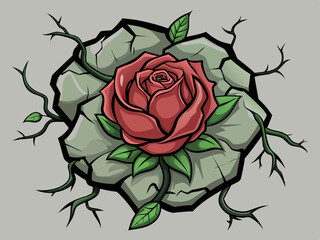 thorny rose illustration