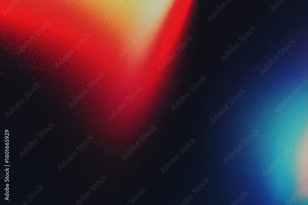 Poster Abstract gradient background with colorful light leak effect. Grain texture for digital design element. Overlay for creative project.