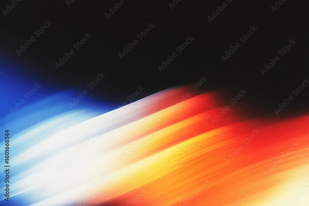 Poster abstract lines of light with motion blur. dynamic pattern of blue to red color gradient. modern back