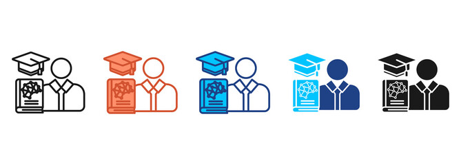 Teacher Icon Set Multiple Style Collection