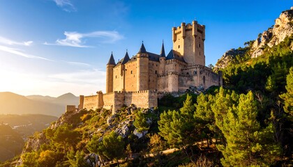 Medieval castle atop a hill (1)