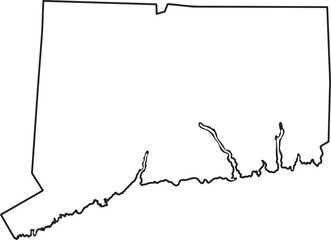 Outline map of the state of Connecticut in the USA