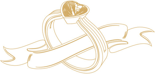 Ribbon illustration background wedding ring