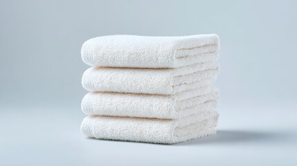 Fluffy White Towels Stacked | Bathroom & Spa Textiles
