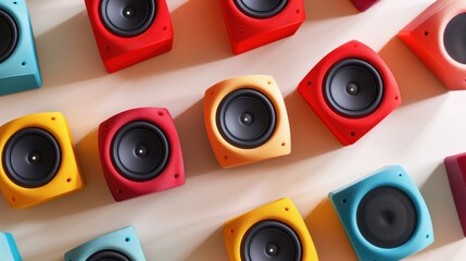 Colorful Bluetooth Speakers in Geometric Modern Design