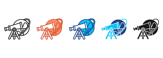 Astronomy Icon Set Multiple Style Collection