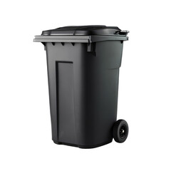 New 65-Gallon Black Garbage Bin, Transparent Background