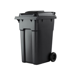 New 65-Gallon Black Garbage Bin, Transparent Background