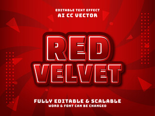 3d red velvet editable text effect