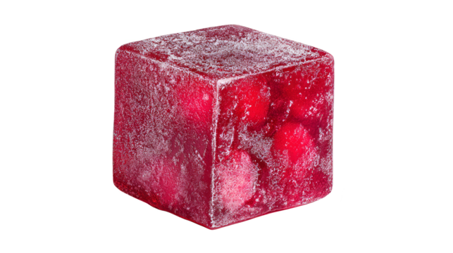 Vivid red cube on green background, a minimalist abstract study in contrast and form - Powered by Adobe