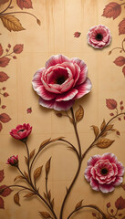 wallpaper old floral texture, masterpiece. White tone