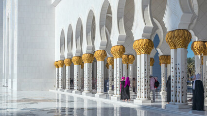 Sheikh Zayed Grand Mosque timelapse in Abu Dhabi, the capital city of United Arab Emirates
