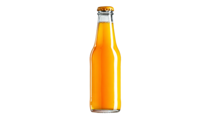 Refreshing orange juice in a bottle on vibrant green background burst of citrus flavor