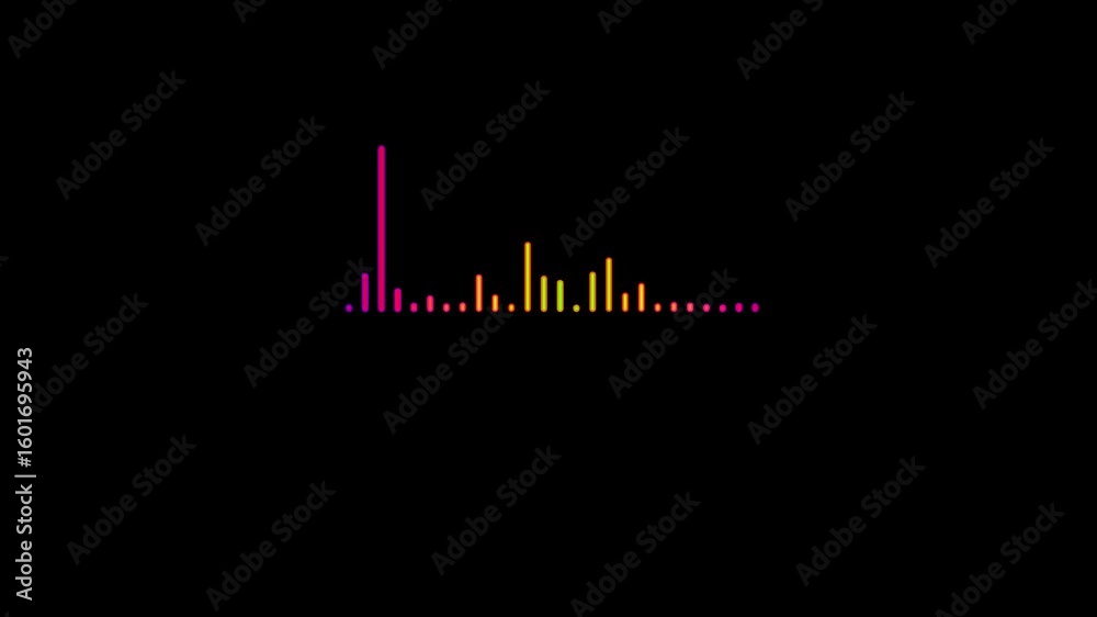 Poster abstract colorful audio spectrum analyzer visualization dynamic neon bars music equalizer. audio spe